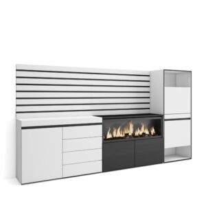 wohnli-moebel-suche-M25100425 Wohnli Möbelsuche - Sideboard Holzeffekt Kamin mit Feuereffekt XXL 274x35x145cm Weiß