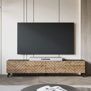 Graphit Schwarz / Eiche 190x32x39cm