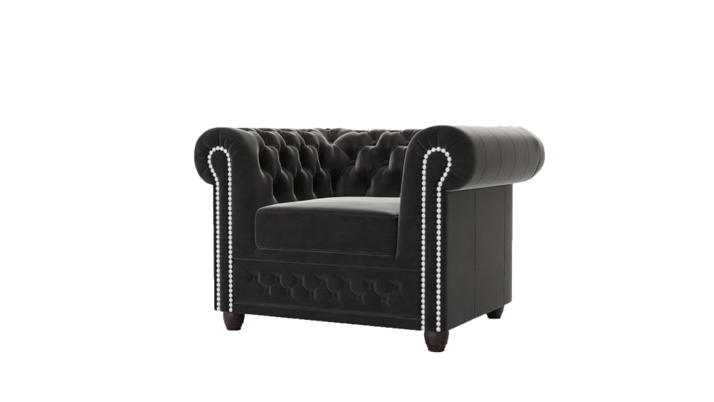 Wohnli Möbelsuche - Chesterfield Sessel aus Samt-Bezug