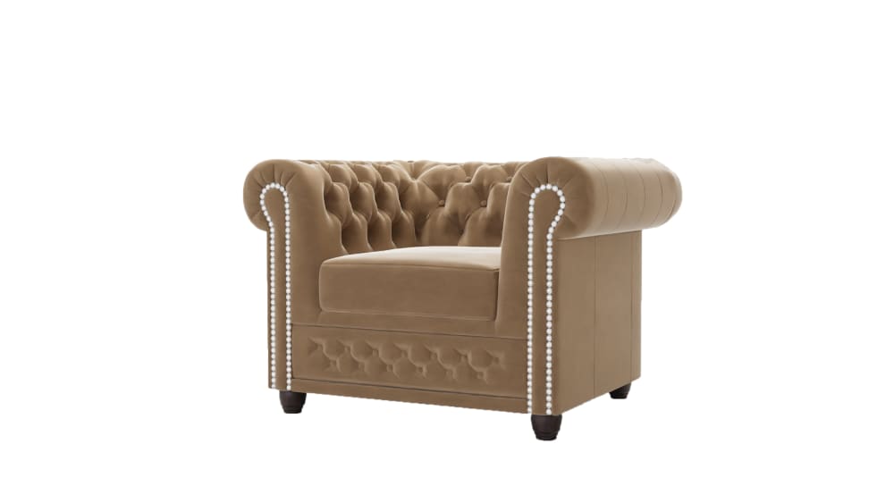 Wohnli Möbelsuche - Chesterfield Sessel aus Samt-Bezug