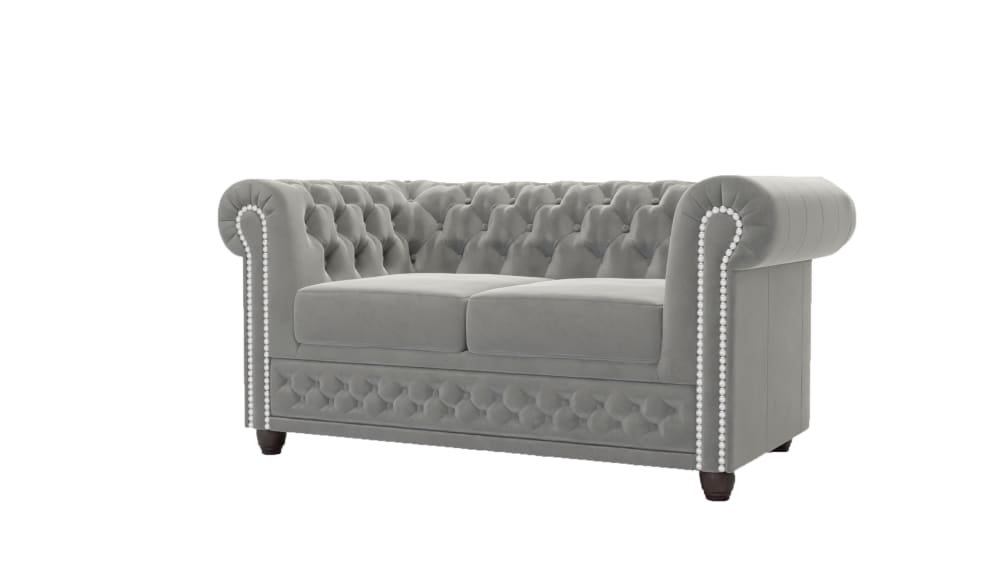 Wohnli Möbelsuche - 2-Sitzer Chesterfield Sofa aus Samt-Bezug