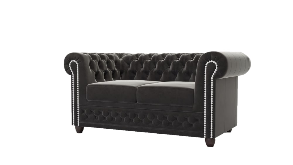 wohnli-moebel-suche-M25101641 Wohnli Möbelsuche - 2-Sitzer Chesterfield Sofa aus Samt-Bezug