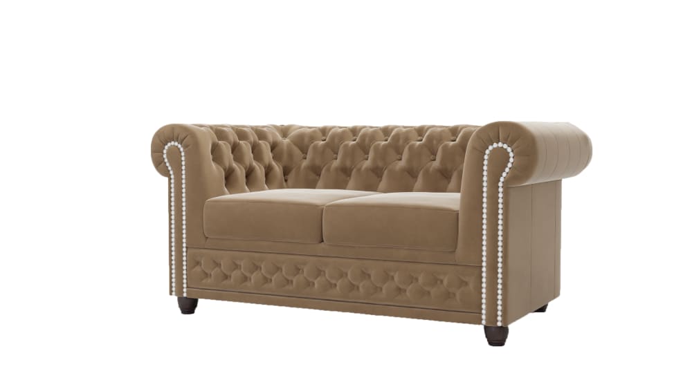 Wohnli Möbelsuche - 2-Sitzer Chesterfield Sofa aus Samt-Bezug