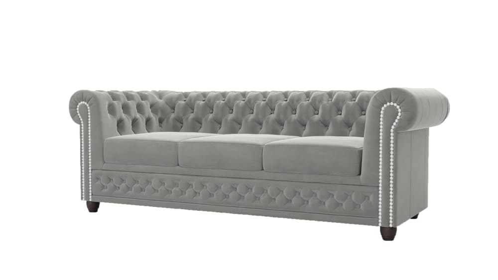 Wohnli Möbelsuche - 3-Sitzer Chesterfield Sofa aus Samt-Bezug