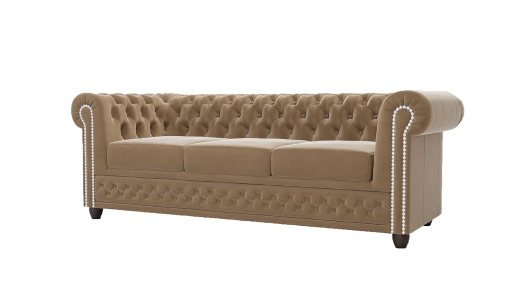 Wohnli Möbelsuche - 3-Sitzer Chesterfield Sofa aus Samt-Bezug