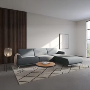 Ecksofa rechts aus Polyester hellgrau 165x74x240cm Stoff Grau Mesonica Sofas und Sessel Sofas Ecksofas