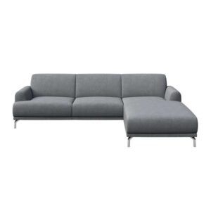 Wohnli Möbelsuche - Ecksofa rechts aus Polyester hellgrau