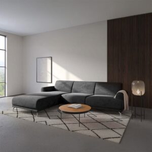 wohnli-moebel-suche-M25101834-1 Ecksofa links aus Polyester dunkelgrau 165x74x240cm Stoff Grau Mesonica Sofas und Sessel Sofas Ecksofas