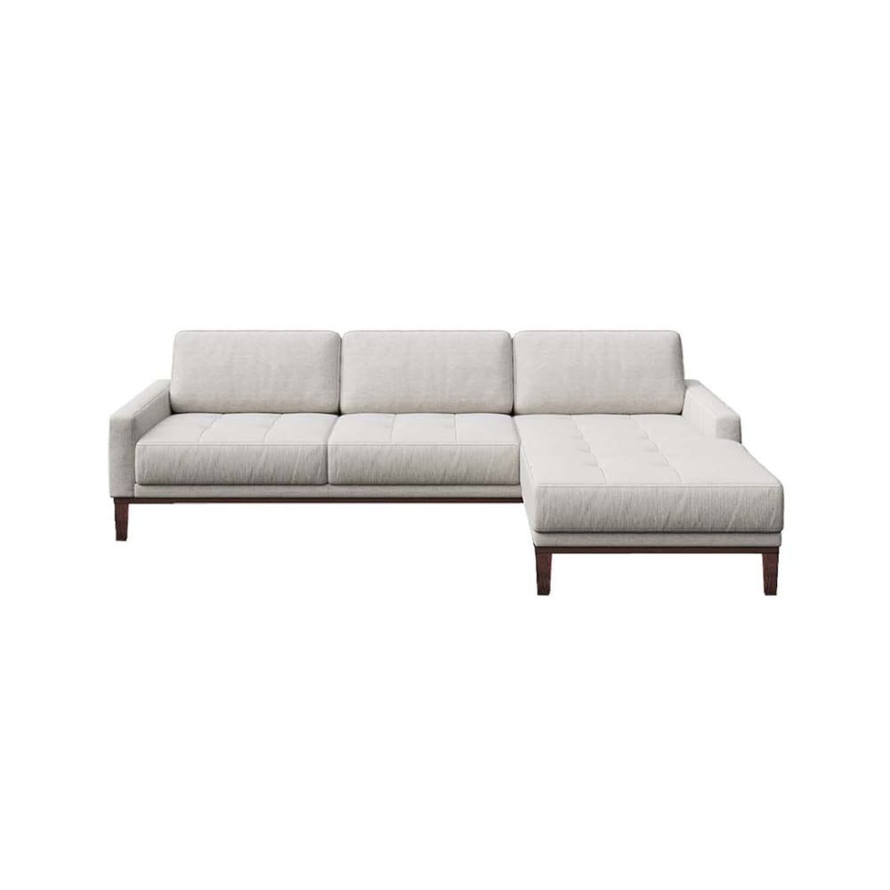 Wohnli Möbelsuche - Ecksofa rechts aus Polyester hellgrau