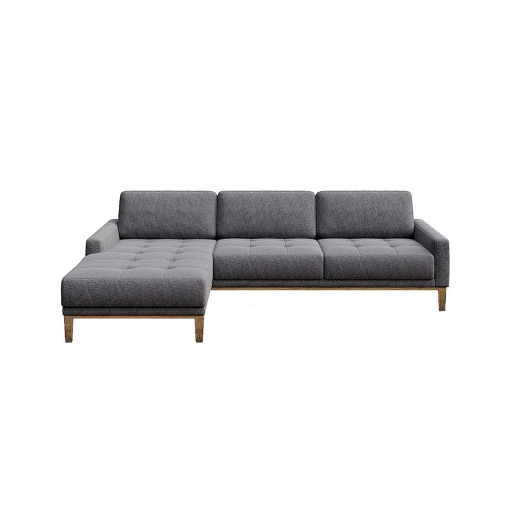Wohnli Möbelsuche - Ecksofa links aus Polyester dunkelgrau