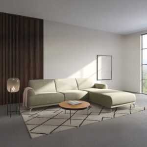 wohnli-moebel-suche-M25101846-1 Ecksofa rechts aus Polyester hellbeige 165x74x240cm Stoff Beige Mesonica Sofas und Sessel Sofas Ecksofas