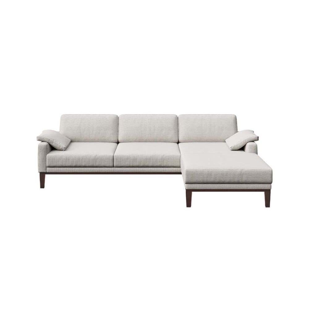 Wohnli Möbelsuche - Ecksofa rechts aus Polyester hellgrau