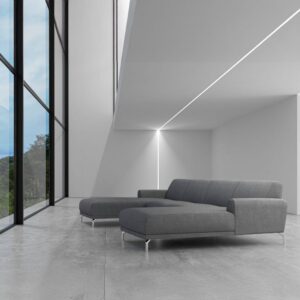 Panorama-Sofa aus Polyester hellgrau 165x74x317cm Stoff Grau Mesonica Sofas und Sessel Sofas Ecksofas