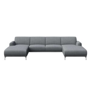 Wohnli Möbelsuche - Panorama-Sofa aus Polyester hellgrau