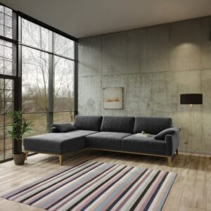 wohnli-moebel-suche-M25101872-1 Ecksofa links aus Polyester Dunkelgrau 165x76x248cm Stoff Grau Mesonica Sofas und Sessel Sofas Ecksofas