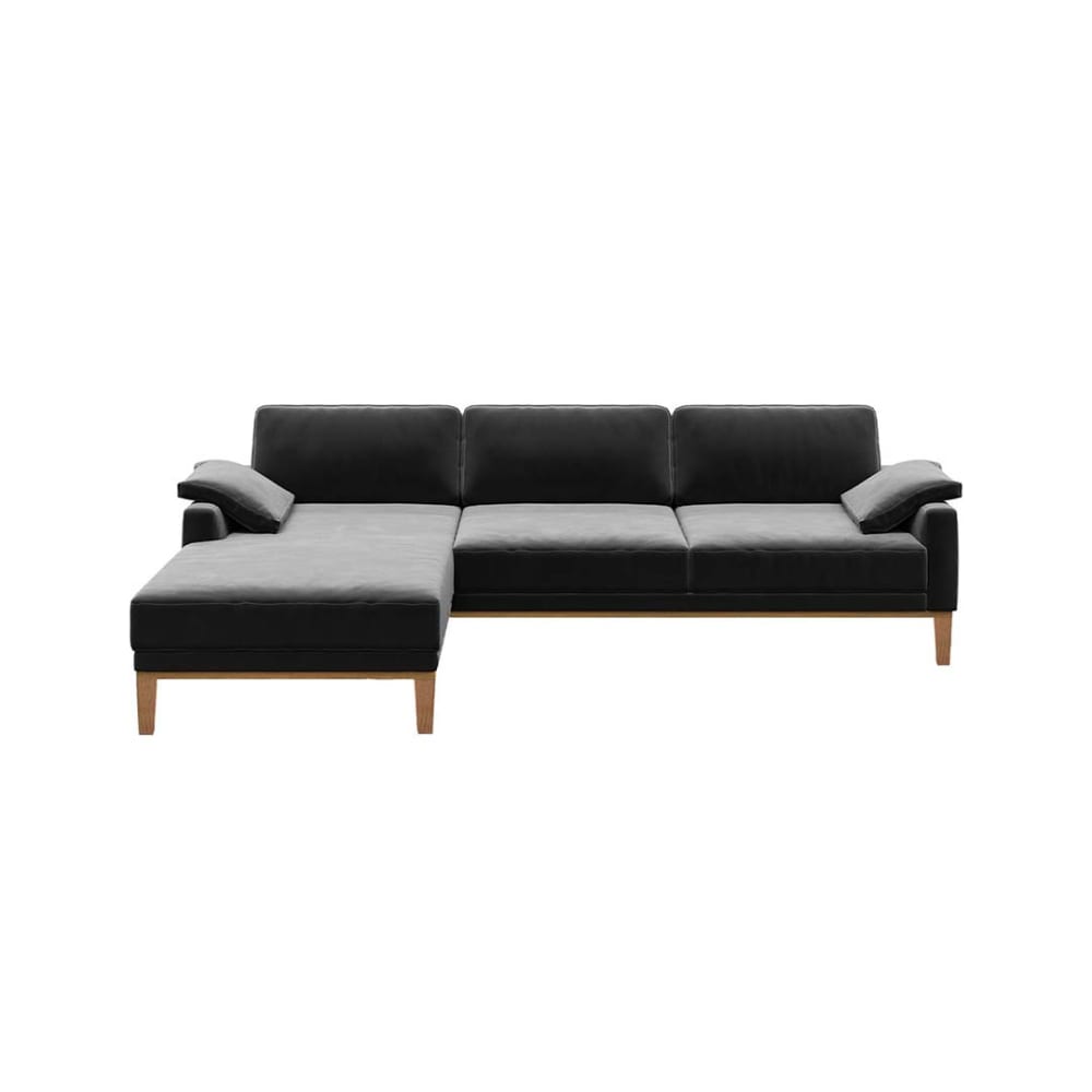 Wohnli Möbelsuche - Ecksofa links aus Polyester dunkelgrau