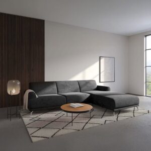 wohnli-moebel-suche-M25101876-1 Ecksofa rechts aus Polyester dunkelgrau 165x74x240cm Stoff Grau Mesonica Sofas und Sessel Sofas Ecksofas
