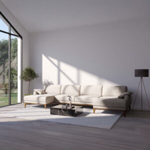 wohnli-moebel-suche-M25101884-1 Panorama-Sofa aus Polyester hellgrau 171x79x328cm Stoff Grau Mesonica Sofas und Sessel Sofas Ecksofas