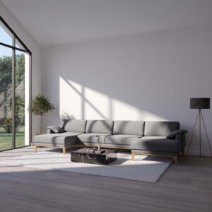 wohnli-moebel-suche-M25101886-1 Panorama-Sofa aus Polyester dunkelgrau 171x79x328cm Stoff Grau Mesonica Sofas und Sessel Sofas Ecksofas