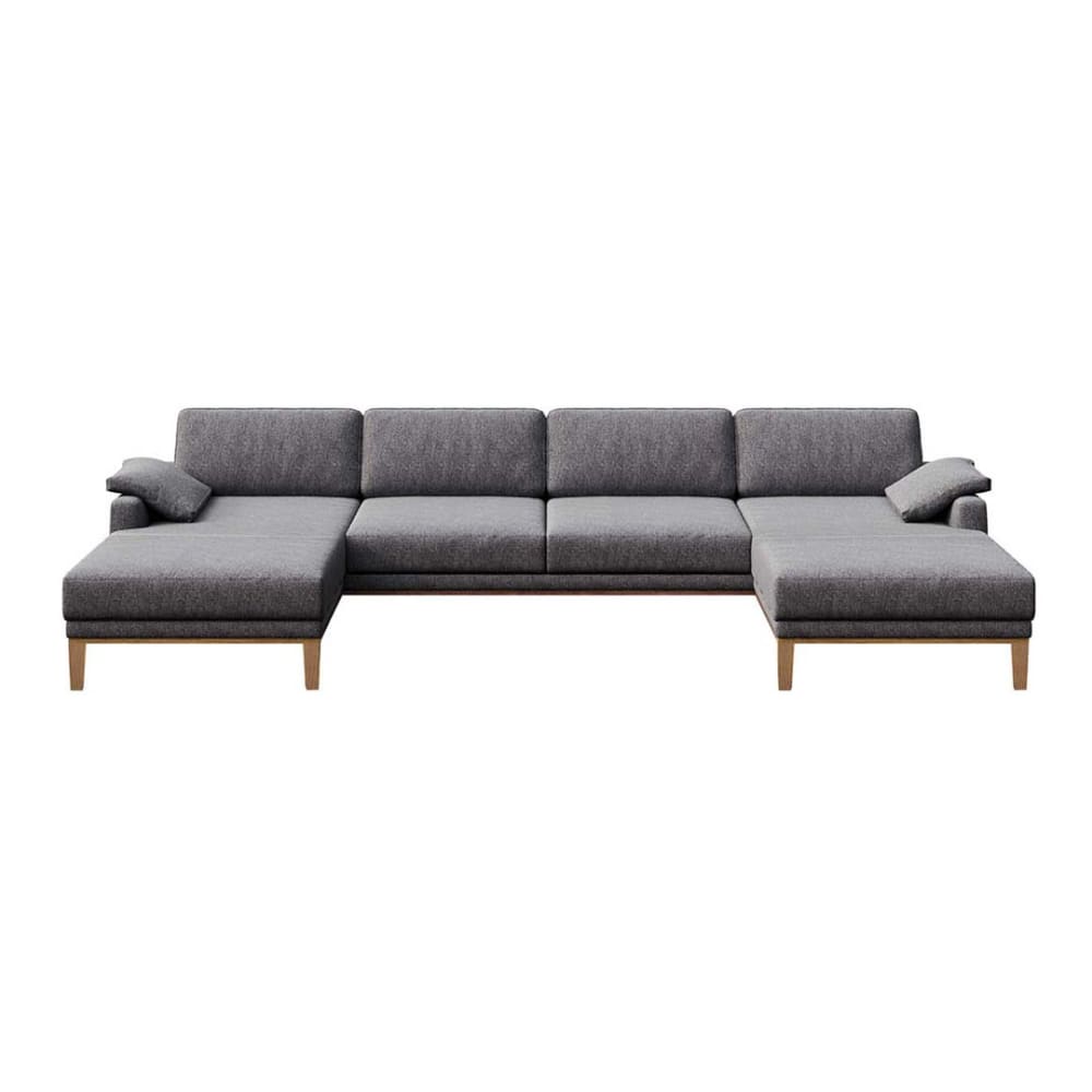 Wohnli Möbelsuche - Panorama-Sofa aus Polyester dunkelgrau