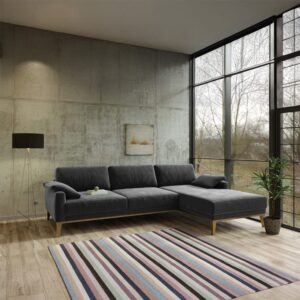 wohnli-moebel-suche-M25101888-1 Ecksofa rechts aus Polyester dunkelgrau 165x76x248cm Stoff Grau Mesonica Sofas und Sessel Sofas Ecksofas