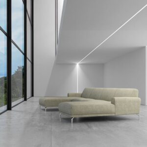 Panorama-Sofa aus Polyester hellgrau 165x74x317cm Stoff Beige Mesonica Sofas und Sessel Sofas Ecksofas