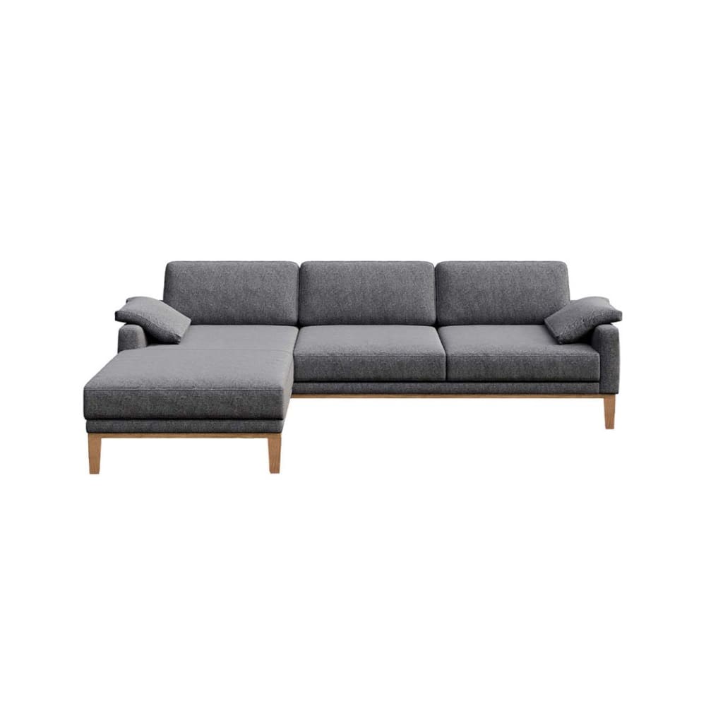 Wohnli Möbelsuche - Ecksofa links aus Polyester dunkelgrau