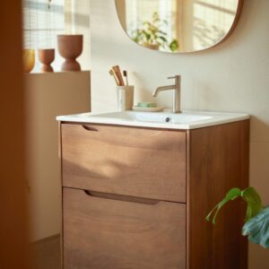 61x80x45cm Holz Braun Tikamoon Möbel Badezimmermöbel Waschtische