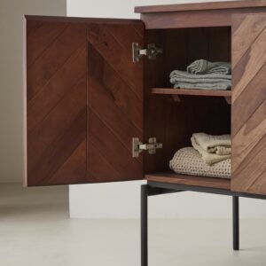 80x88x57cm Holz Braun Tikamoon Möbel Badezimmermöbel Badezimmerschränke