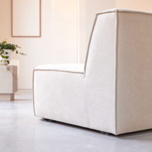 wohnli-moebel-suche-M25105680-1 Rechtwinkliger Modulsessel aus beigem Stoff 142x75x93cm Stoff Beige Tikamoon Sofas und Sessel Sessel, Poufs und Fußbänke Sessel