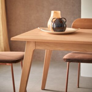 wohnli-moebel-suche-M25105689-1 Ausziehbarer Tisch aus massiver Eiche 6-12 Pers. 260x76x91cm Holz Beige Tikamoon Möbel Esszimmermöbel Esstische