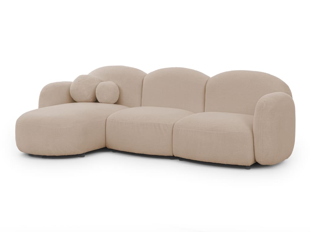wohnli-moebel-suche-M25105859 Wohnli Möbelsuche - Moderne Ecksofa L-Form aus Bouclé-Stoff mit abgerundetem Design