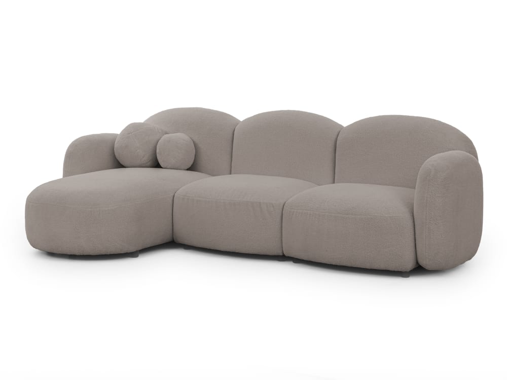wohnli-moebel-suche-M25105868 Wohnli Möbelsuche - Moderne Ecksofa L-Form aus Bouclé-Stoff mit abgerundetem Design