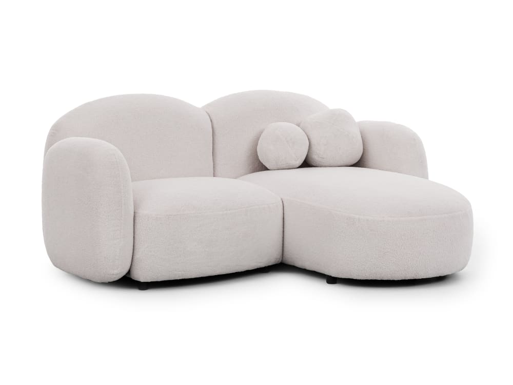 wohnli-moebel-suche-M25105869 Wohnli Möbelsuche - Moderne Ecksofa L-Form aus Bouclé-Stoff mit abgerundetem Design