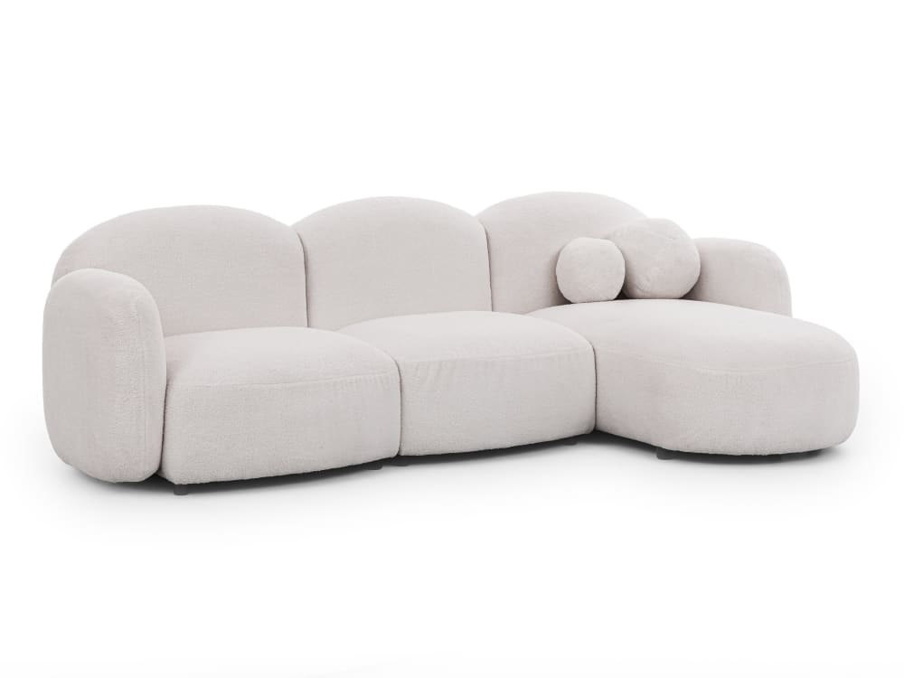 wohnli-moebel-suche-M25105872 Wohnli Möbelsuche - Moderne Ecksofa L-Form aus Bouclé-Stoff mit abgerundetem Design