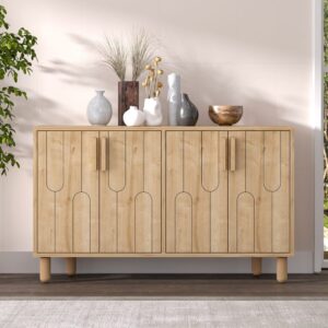 Sideboard mit 4 Türen in Holzoptik Grafikdesign120x73cm 120x29x73cm Spanplatte Braun Concept Usine Möbel Esszimmermöbel Sideboards, Highboards & niedrige Anrichten