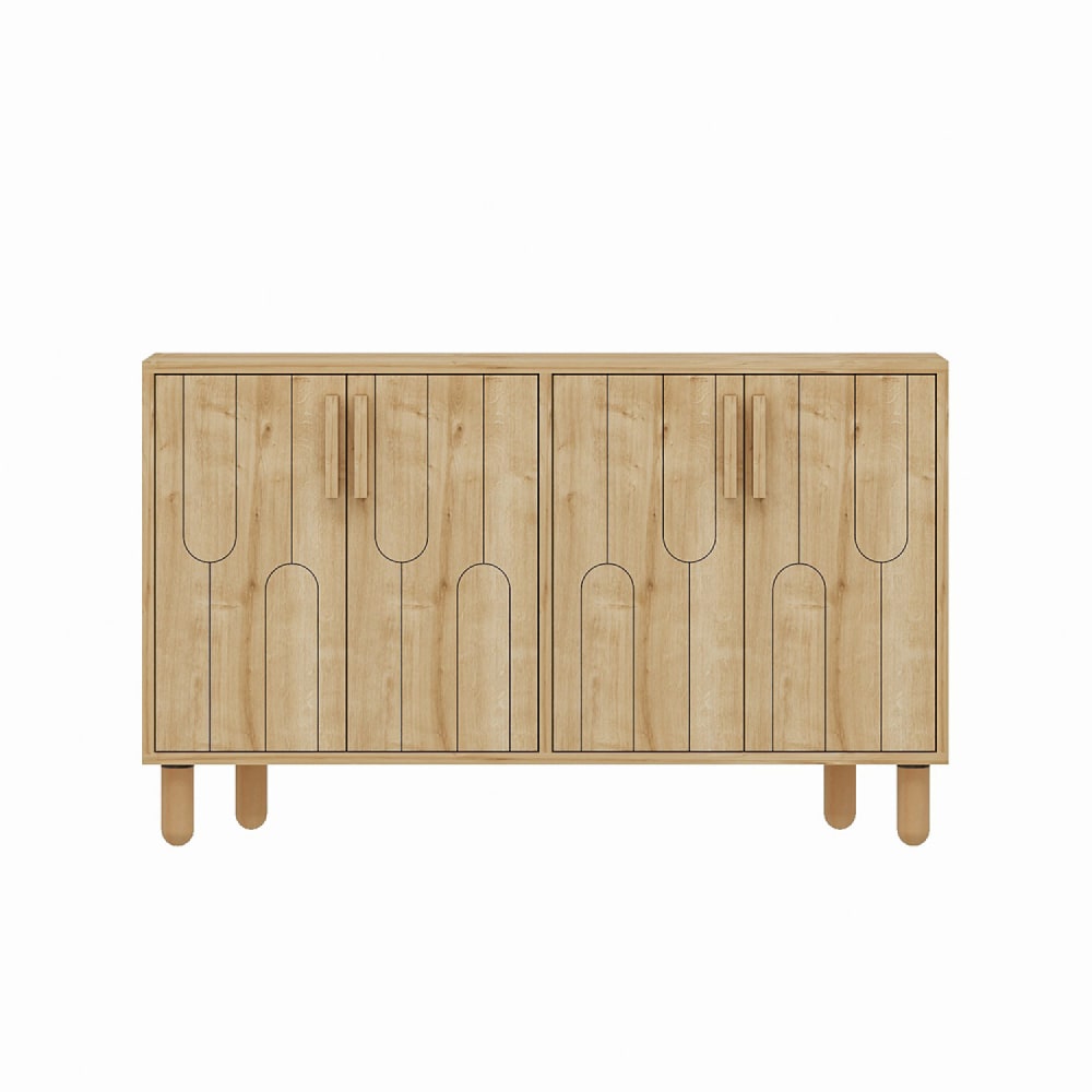Wohnli Möbelsuche - Sideboard mit 4 Türen in Holzoptik Grafikdesign120x73cm