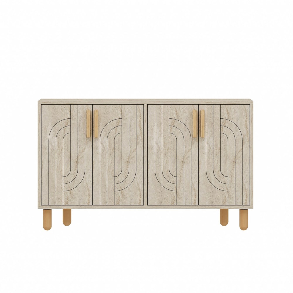 wohnli-moebel-suche-M25106268 Wohnli Möbelsuche - Sideboard mit 4 Türen Travertin-Optik mit Maserung 120 x 73 cm