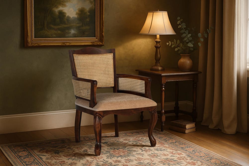 Klassischer Sessel aus Akazienholz 64x88x61cm Holz Braun GINER Y COLOMER Sofas und Sessel Sessel, Poufs und Fußbänke Sessel