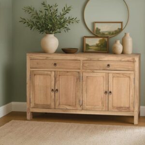 wohnli-moebel-suche-M25106302-1 Handgefertigtes Sideboard aus massivem Mindiholz 140x82x40cm Holz Braun GINER Y COLOMER Möbel Esszimmermöbel Sideboards, Highboards & niedrige Anrichten