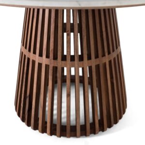 wohnli-moebel-suche-M25106319-1 Runder Couchtisch mit Marmorsockel und Metallrahmen 120x75x120cm Holz Braun GINER Y COLOMER Möbel Wohnzimmermöbel Couchtische