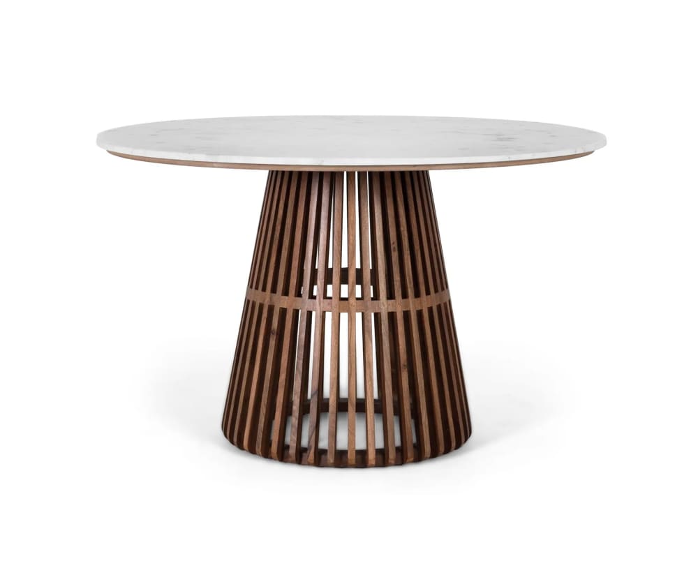 wohnli-moebel-suche-M25106319 Wohnli Möbelsuche - Runder Couchtisch mit Marmorsockel und Metallrahmen