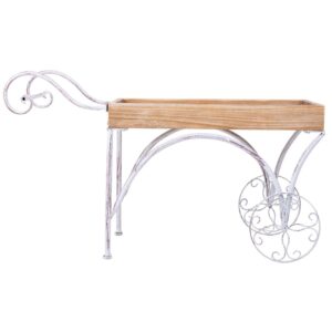 Display-Wagen 75x34x45 Grau 75x45x34cm Holz Grau Wanderlust deco Möbel Wohnzimmermöbel Regale