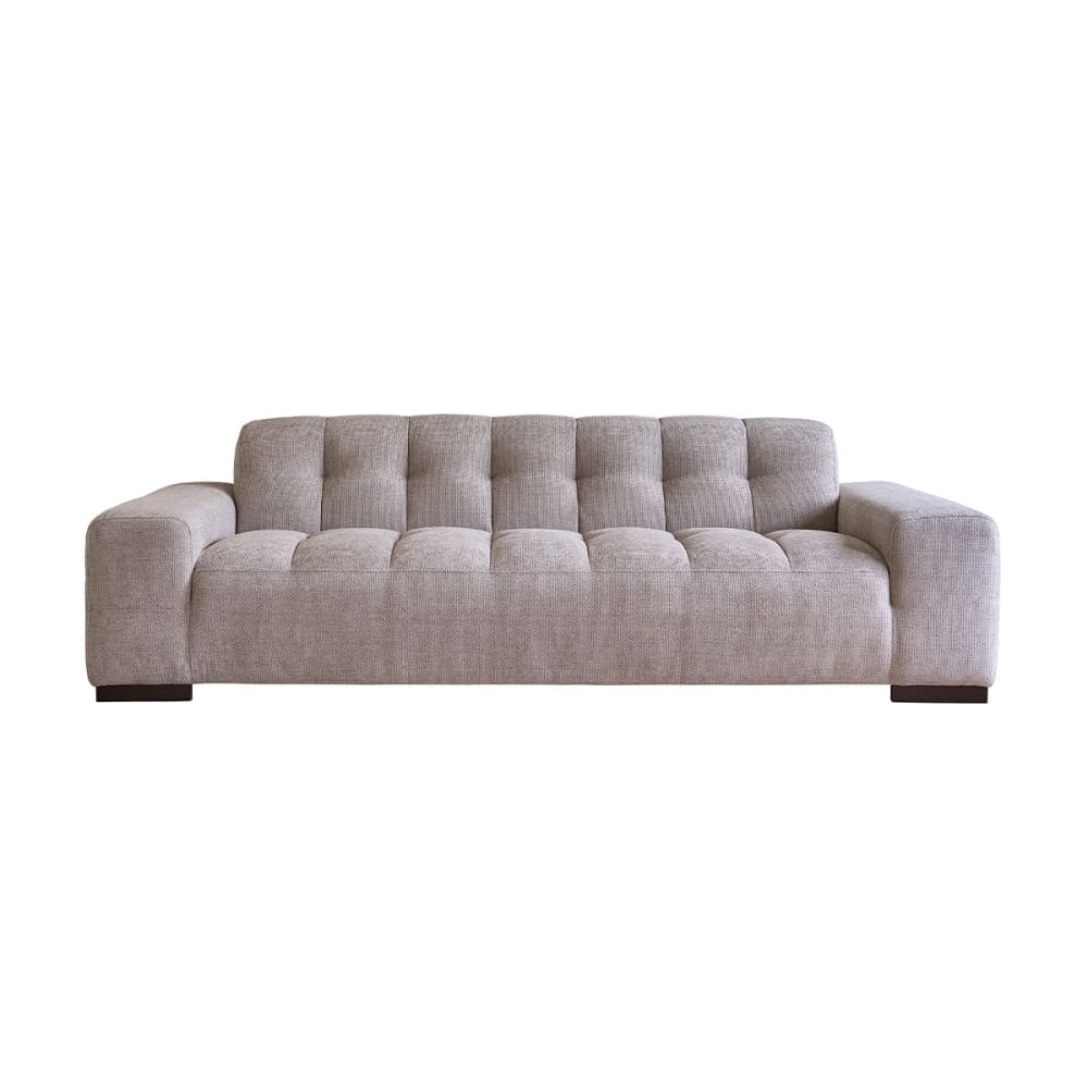 wohnli-moebel-suche-M25107321 Wohnli Möbelsuche - Gerades Sofa mit 4 Sitzplätzen aus beigefarbenem gewebtem Samt