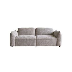 Wohnli Möbelsuche - Gerades 3-Sitzer-Sofa aus beigefarbenem strukturiertem Samt
