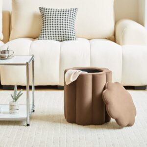 Samthocker Braun 35x39x35cm Samt Braun Nordlys Sofas und Sessel Sessel, Poufs und Fußbänke Sitzsäcke