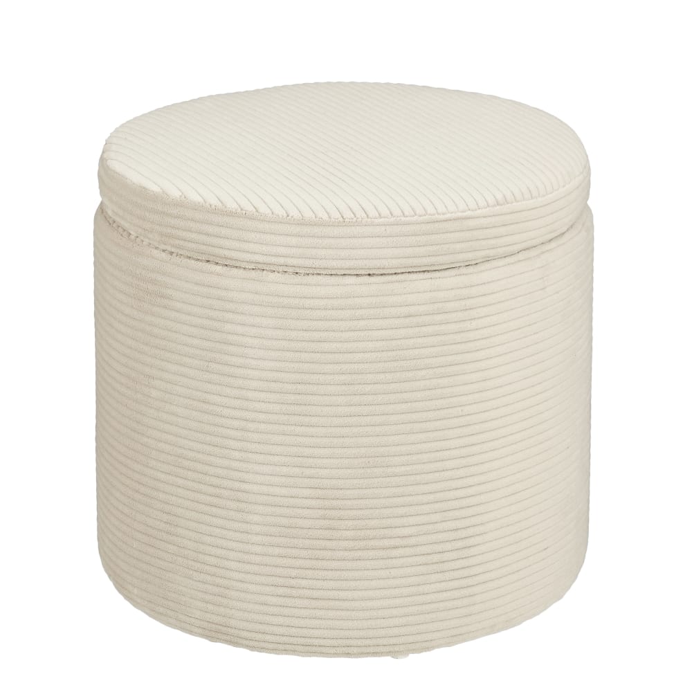 Wohnli Möbelsuche - Puff Pouffe Creme weiß Holz H40.5xB42xL42cm