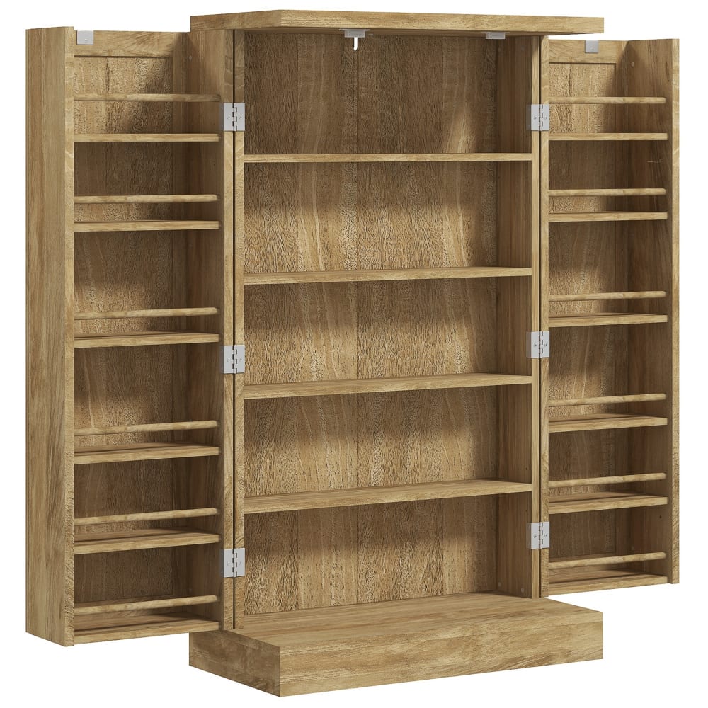 Wohnli Möbelsuche - Küchenbuffet 12 Fächer & Holztüren Naturholzeffekt