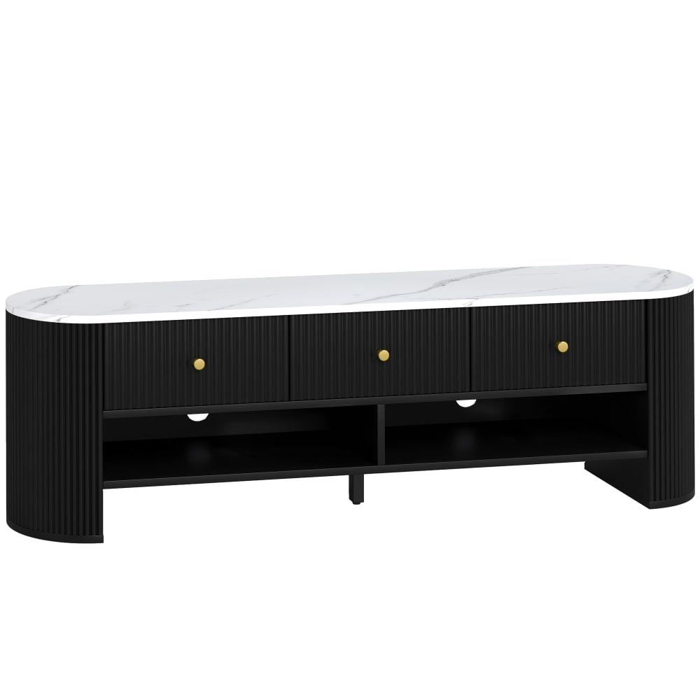 wohnli-moebel-suche-M25107992 Wohnli Möbelsuche - Meuble TV 140 cm téléviseur 65 pouces 3 tiroirs en bois noir