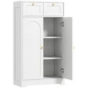 Wohnli Möbelsuche - Meuble salle de bain double porte arquée panneau de particules blanc